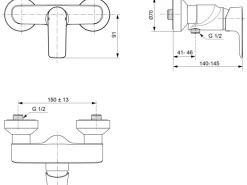 Ideal Standard Brausearmatur Connect Air Aufputz Magnetic Grey