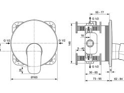 Ideal Standard Brausearmatur Ceraflex Unterputz Chrom