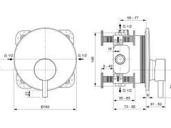 Ideal Standard Brausearmatur Ceraline Unterputz Chrom