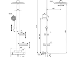 Ideal Standard Duschsystem Einhebel-Armatur mit Regen- und Handbrause Silver