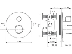 Ideal Standard Einzelthermostat Ceratherm T100 Unterputz Chrom