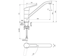 Ideal Standard Küchenarmatur Ceraflex BlueStart Vorfenstermontage Chrom