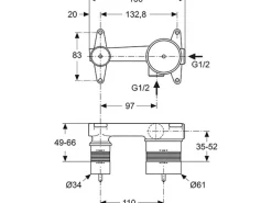 Ideal Standard Unterputz-Bausatz 1 für Einhebel-Wand-Waschtischarmatur