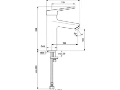 Ideal Standard Waschtischarmatur Ceraplus ohne Ablaufgarnitur Grande Chrom