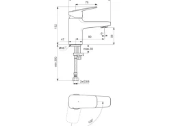 Ideal Standard Waschtischarmatur Ceraplan Chrom o. Ablaufgarnitur BlueStart H60