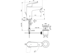 Ideal Standard Waschtischarmatur Ceraflex BlueStart Grande Chrom