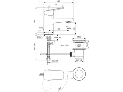 Ideal Standard Waschtischarmatur Ceraplan Chrom BlueStart H60