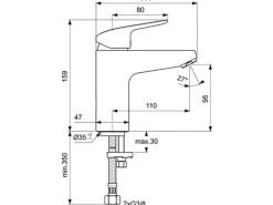 Ideal Standard Waschtischarmatur Ceraflex ohne Ablaufgarnitur Grande Chrom