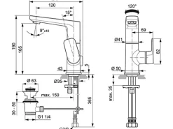 Ideal Standard Waschtischarmatur Tonic II hoher Auslauf Chrom