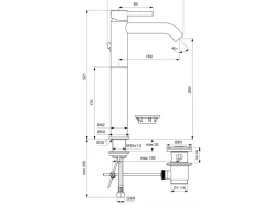Ideal Standard Waschtischarmatur Ceraline Längerer Sockel + Ablaufgarnitur Chrom