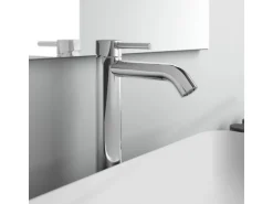 Ideal Standard Waschtischarmatur Ceraline Längerer Sockel + Ablaufgarnitur Chrom