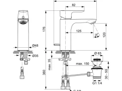 Ideal Standard Waschtischarmatur Connect Air Grande Chrom