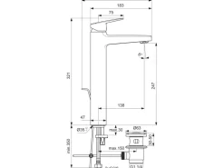 Ideal Standard Waschtischarmatur Ceraplan Chrom o. Ablaufgarnitur H250 Idealfix