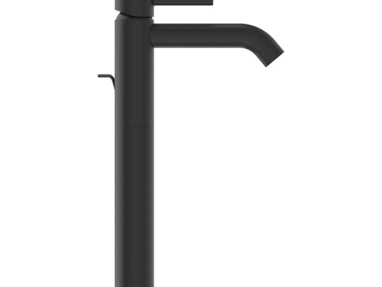 Ideal Standard Waschtischarmatur Ceraline Längerer Sockel + Ablaufgarnitur Black