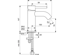 Ideal Standard Waschtischarmatur Ceraline ohne Ablaufgarnitur Chrom
