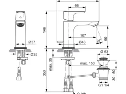 Ideal Standard Waschtischarmatur Connect Air Slim Brushed Gold