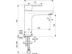 Ideal Standard Waschtischarmatur Cerafine O H120 ohne Ablaufgarnitur Chrom