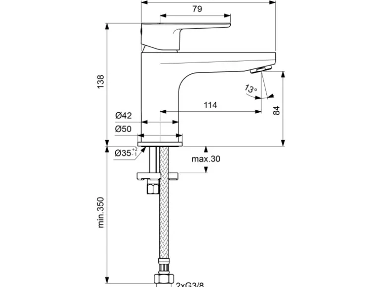 Ideal Standard Waschtischarmatur Cerafine O H80 ohne Ablaufgarnitur Chrom