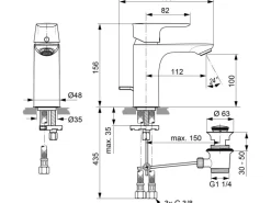 Ideal Standard Waschtischarmatur Connect Air Niederdruck Silver Storm