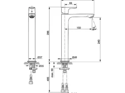 Ideal Standard Waschtischarmatur Connect Air ohne Ablgar. verlängerter Sockel Ch