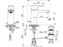 Ideal Standard Waschtischarmatur Connect Air Magnetic Grey