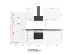 Impuls Küchen Küchenzeile IKZ1310V7 310 cm Weiß mit E-Geräten