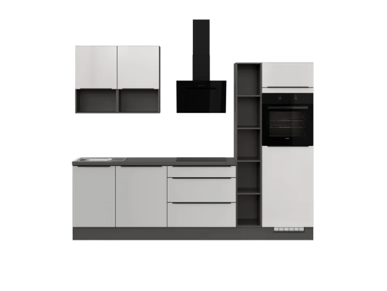 Impuls Küchen Küchenzeile IBZ4280P7 280 cm Weiß ohne E-Geräte