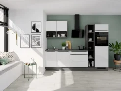 Impuls Küchen Küchenzeile IBZ4280P7 280 cm Weiß ohne E-Geräte