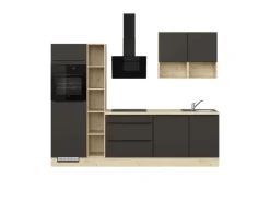 Impuls Küchen Küchenzeile IBZ42807I 280 cm Vulkanbraun ohne E-Geräte