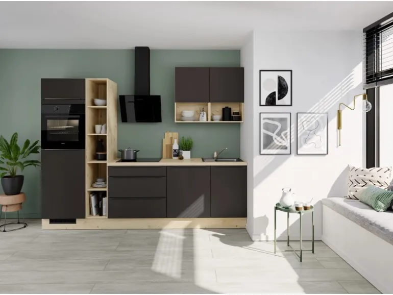 Impuls Küchen Küchenzeile IBZ42807I 280 cm Vulkanbraun ohne E-Geräte