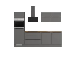 Impuls Küchen Küchenzeile IBZ42807L 280 cm Grafit ohne E-Geräte