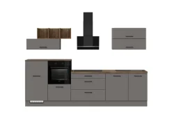 Impuls Küchen Küchenzeile IBZ4320GL 320 cm Grafit  ohne E-Geräte