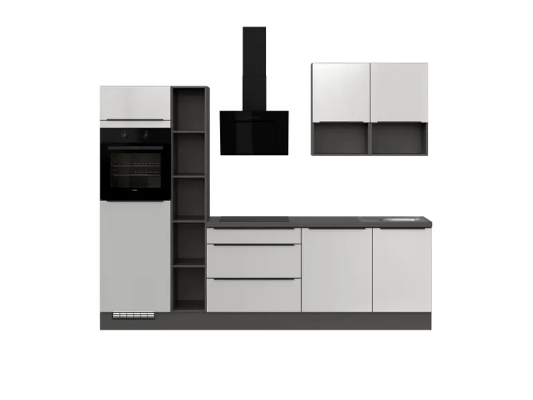 Impuls Küchen Küchenzeile IBZ42807P 280 cm Weiß ohne E-Geräte