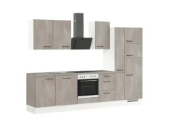 Impuls Küchen Küchenzeile IBZ4310V9 310 cm Beton-Optik natur ohne E-Geräte