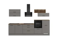 Impuls Küchen Küchenzeile IBZ4320LG 320 cm Grafit  ohne E-Geräte