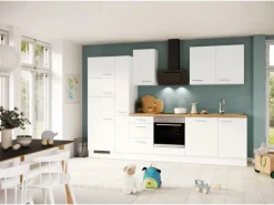 Impuls Küchen Küchenzeile IBZ4310V8 310 cm Weiß ohne E-Geräte