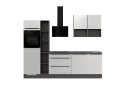 Impuls Küchen Küchenzeile IKZ12807O 280 cm Weiß mit E-Geräten