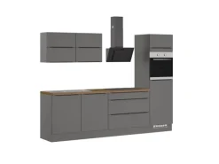 Impuls Küchen Küchenzeile IBZ4280L7 280 cm Grafit  ohne E-Geräte