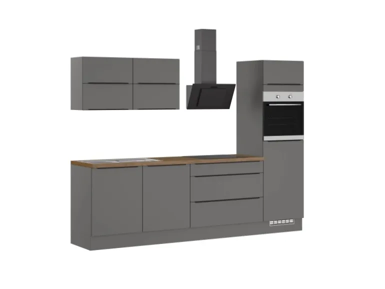 Impuls Küchen Küchenzeile IBZ4280L7 280 cm Grafit ohne E-Geräte