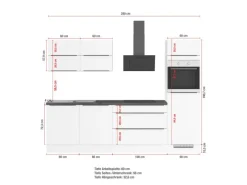 Impuls Küchen Küchenzeile IBZ4280L7 280 cm Grafit ohne E-Geräte