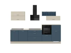 Impuls Küchenzeile 320 cm ohne E-Geräte Alby Blue rechts