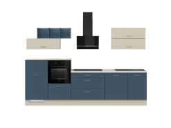 Impuls Küchenzeile 320 cm ohne E-Geräte Alby Blue links