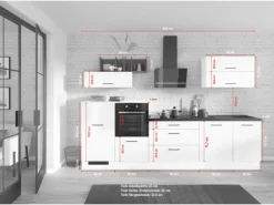 Impuls Küchenzeile 320 cm ohne E-Geräte Alby Blue links
