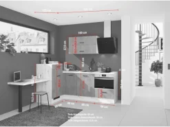 Impuls Winkelküche 241 cm x 225 cm o. E-Geräte Vintage Eiche-Nb. links