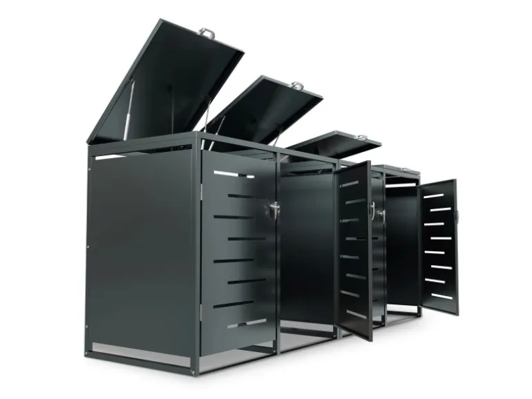 Juskys 4er Metall Mülltonnenbox Arel