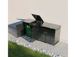 Juskys 4er Metall Mülltonnenbox Arel