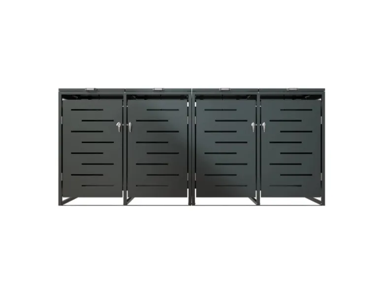 Juskys 4er Metall Mülltonnenbox Arel