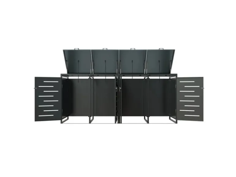 Juskys 4er Metall Mülltonnenbox Arel