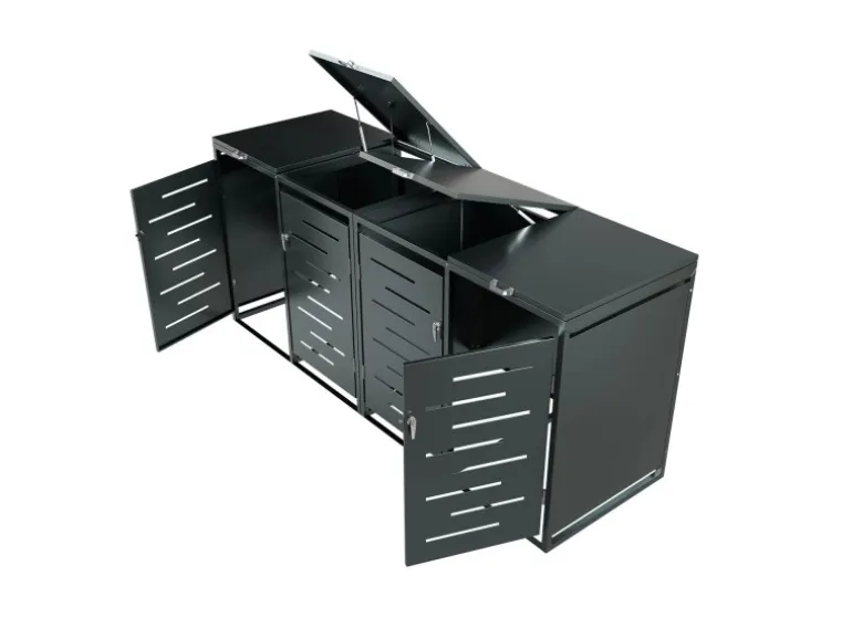 Juskys 4er Metall Mülltonnenbox Arel