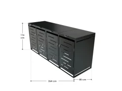 Juskys 4er Metall Mülltonnenbox Arel